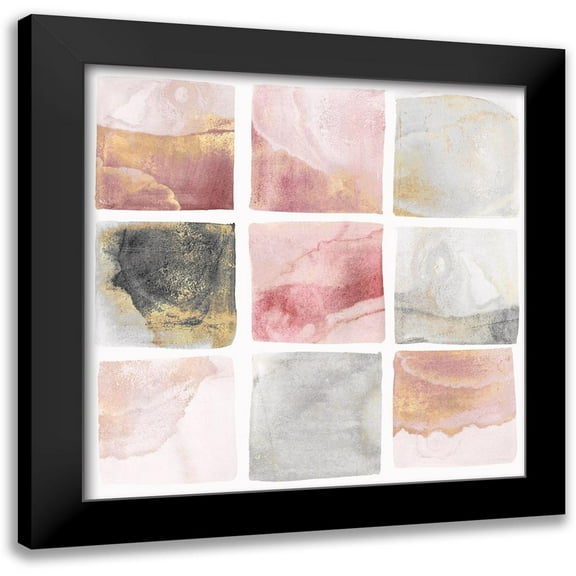 Isabelle Z 12x12 Black Modern Framed Museum Art Print Titled - Blush Squares I