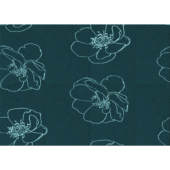 Ahgly Company Machine Washable Indoor Rectangle Transitional Teal Green Area Rugs, 7' x 9'