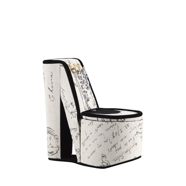 ORE International 9" Tall Display Jewelry Box with Hooks, High Heel Shoe Design, Stencil Letter Print