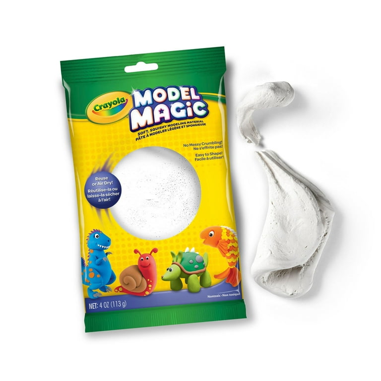 Crayola Model Magic Modeling Dough, Clay, Set of 4-1 oz Packs in White
