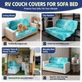 thumbnail image 6 of Chririnla Teal Marble Stretchy 2 Piece Bench Cover, Elastic Non Slip Slipcover Set for Jackknife Sofa Bed, Pet Scratch Resistant for Travel Trips, 6 of 7