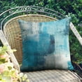 thumbnail image 5 of Outdoor Throw Pillow Covers 16x16 Inch Waterproof Spring Summer Turquoise and Grey Abstract Art Painting Outdoor Pillow Covers for Patio Funiture Garden Couch, 5 of 7