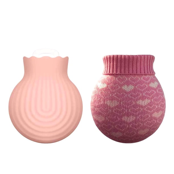 Bolsa de agua caliente para calentar por microondas con funda de punto Botella caliente Mujer Niños Calentador de manos, Rosa, S Inevent HA001466-04