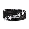 thumbnail image 2 of YYKihy Girl Leather Cuff Bracelet Set Multilayer Wrap Bracelet Star Bracelet Clasp Bracelet For Women, 2 of 7