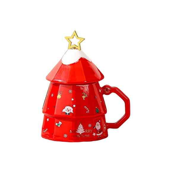 Christmas Ceramic Mug with Festive Design - Large Capacity Holiday Coffee Cup for Gifts