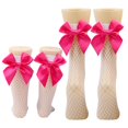 thumbnail image 1 of Chaussettes en Résille pour Femmes Chaussettes Hautes en Maille avec Noeud en Satin, 1 of 6