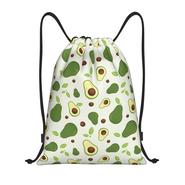 Fotbe Green Avocado Bolsa Mochila con Cordón Estampada, Bolsa de Gimnasio Deportiva, Bolsa Cinch, Bolsa con Cordón para Hombres y Mujeres-Small