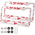 thumbnail image 2 of GZHJMY Valentine's Day Heart License Plate Frames, License Plate Covers, 2 Packs Universal Aluminum Tag Frame with 2 Holes & Screw Caps for Front and Rear Car Tags, Elliptical Hole Decorative, 2 of 7