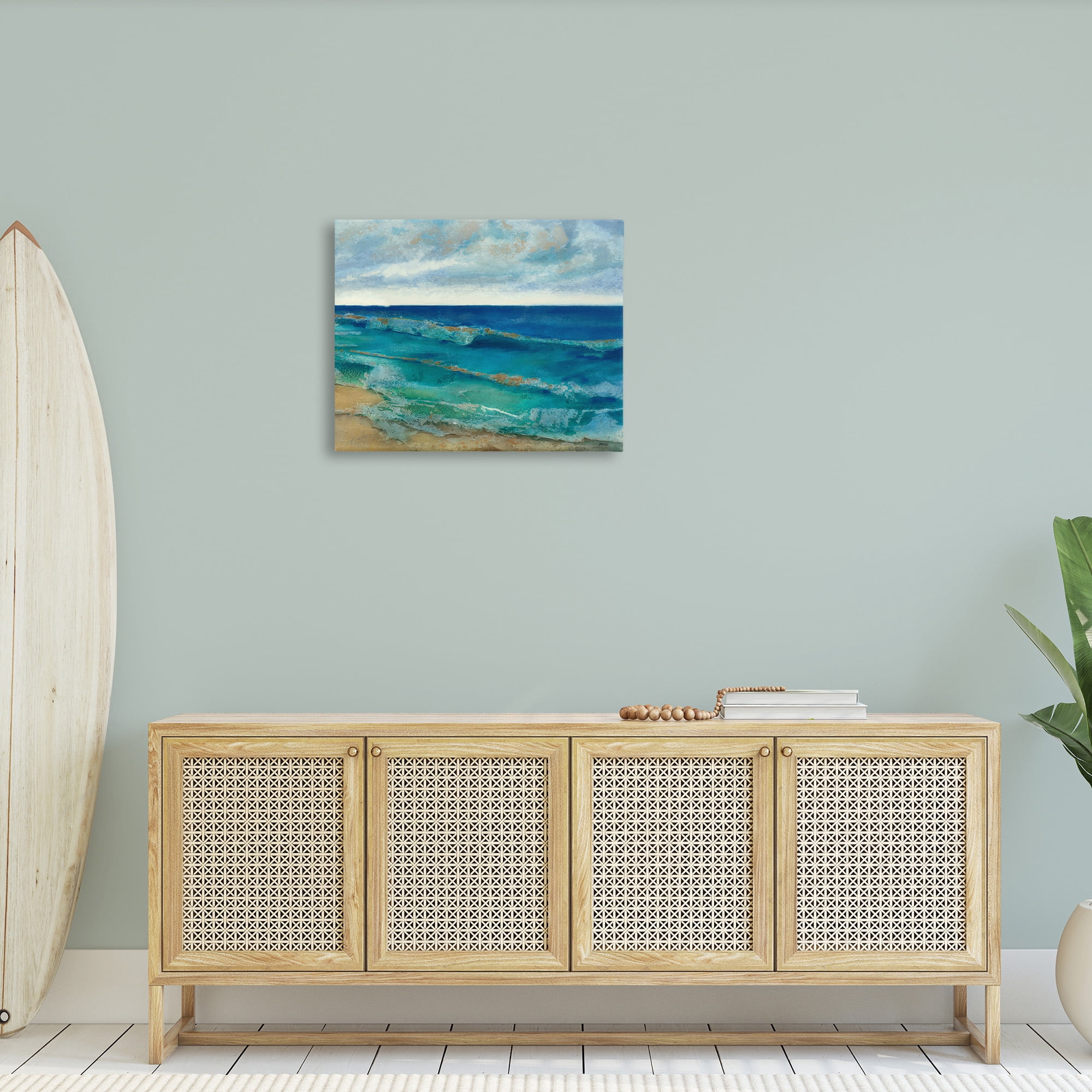 Stupell Industries Abstract Pattern Beach Landscape Painting Gallery Wrapped Canvas Art Print Wall Art, 30 x 24