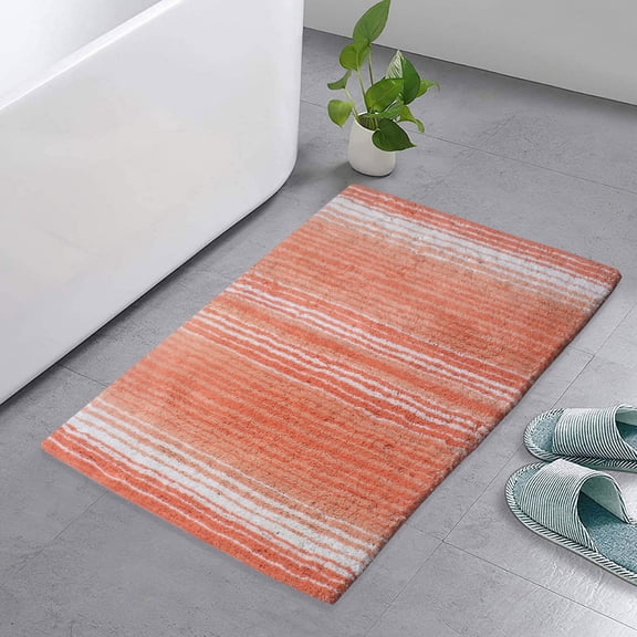 Home Weavers 100% Cotton Gradation Collection Bathroom Decore | Washable Rug | Bathroom Mat | Kitchen rug | Bathroom Rug Set | Bath Mat Set | Bath Floor Mat Non Slip, 21"x34", Coral