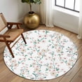 thumbnail image 2 of Large Round Rug 8Ft Washable Non-Slip, Watercolor Floral Circle Area Rugs for Living Room Bedroom, Spring Botanical Flowers Tree Branches Indoor Floor Mats Carpet Runner for Home Decor, 2 of 8