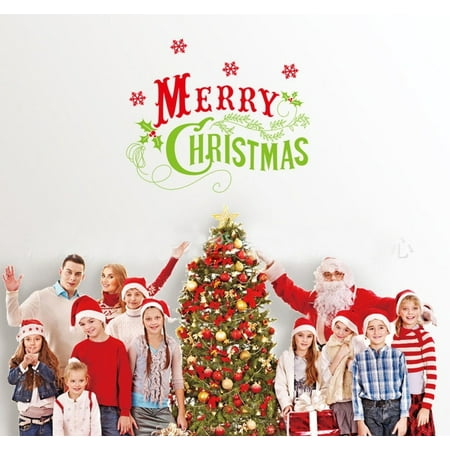 Red Christmas Decor Xmas Decals Art Vinyl Wall Sticker Home Wall