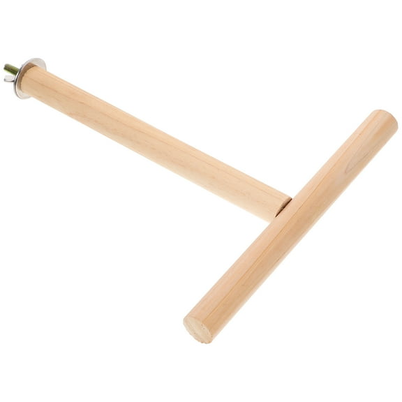 ibasenice Bird Grinding Cage Perch T Shaped Parrot Perch Stand Wood Resting Platform 1 Set