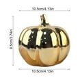 thumbnail image 3 of HmNPlay Gold Ceramic Pumpkin Statue 15cm - Artificial Halloween Thanksgiving Decor, Durable Resin Desktop Ornament with Heavy Sense, Reusable for Home Table Fall Decoration, 3 of 8