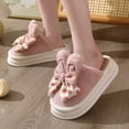 thumbnail image 5 of Zapatillas de algodón con lazo para otoño e invierno, zapatos de algodón informales peludos para interiores cálidos para mujer, Zapatillas de felpa de pvc para el hogar, 5 of 5