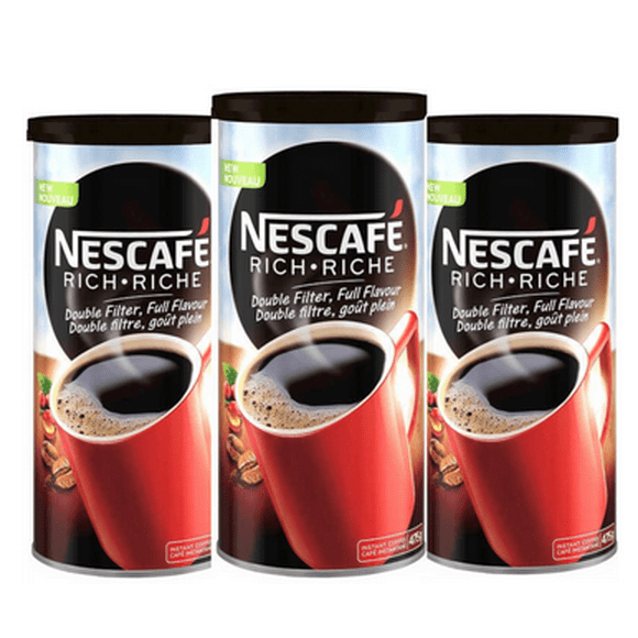 Nescafé Café Instantané Riche, 475 g (Lot de 3)