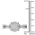 thumbnail image 4 of 3/8 Carat T.W. Diamond Criss-Cross Shank Halo Cluster 10kt White Gold Engagement Ring, 4 of 4