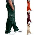 thumbnail image 6 of Men's Cargo Sweatpants Casual Fleece Joggers Loose Fit Open Bottom Athletic Pants for Men with Pockets Cargo Sweatpants For Men, 6 of 6