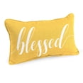thumbnail image 2 of Jordan Manufacturing 12" x 16" Blessed Yellow Novelty and Harvest Cream Novelty Reversible Rectangular Outdoor Lumbar Throw Pillow with Welt, 2 of 10