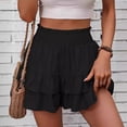 thumbnail image 4 of Oversized Wide-Leg Shorts with Skirt-like Drape Non-Stretch High-Waisted Culottes Loose Flowery Summer Bottom with Side Pockets and Adjustable Drawstring Waistband, 4 of 15