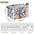 thumbnail image 7 of Yayeee Foldable Storage Basket for Shelves with Handles Waterproof Cloth Bins, Musical Pattern, 7 of 7