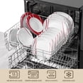 thumbnail image 3 of vancasso 24 pcs Dinnerware Sets, Plates and Bowls Set for 6, Ceramic Dinner Set, White and red stripes, 3 of 9