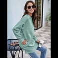 thumbnail image 4 of Sudaderas para Mujer, Sudaderas de Cuello Redondo de A , Suéteres Casuales Holgados, Conjuntos Cómodos de Otoño. Verde L, 4 of 9