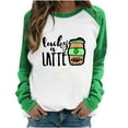 thumbnail image 2 of Pntutb Mujer Primavera Patchwork St. Patrick'S Day Impreso Manga Larga Cuello Redondo Casual Tee tops Pntutb Pntutb-5557, 2 of 6