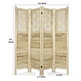 thumbnail image 3 of Fionafurn 4 Panel half-Cutout Room Divider , Foldable Privacy Screens Wooden Room Partition,Natural, 3 of 8