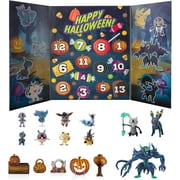 Pokemon 2024 Halloween Countdown Advent Calendar for Kids, 16 Gift Playset - 13 Days of Reveal with 11 Toy Character Figures & 5 Accessories - Pikachu, Eevee & More - 4.5" Deluxe Action Grimmsnarl -