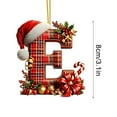 thumbnail image 1 of Christmas Tree Ornaments 2D Acrylic Monogram Pendants With Santa Hat 26 Letters Hanging Decorations For DIY Crafts And Home Decor, 1 of 5
