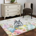 thumbnail image 4 of Easter Area Rug 4x6 Washable Rug Non Slip Spring Bunny Colorful Eggs Plants Wooden Grain Large Area Rug Indoor Floor Carpet for Entryway Bedroom Kitchen Living Room Home Office Dining Room Nursery, 4 of 8