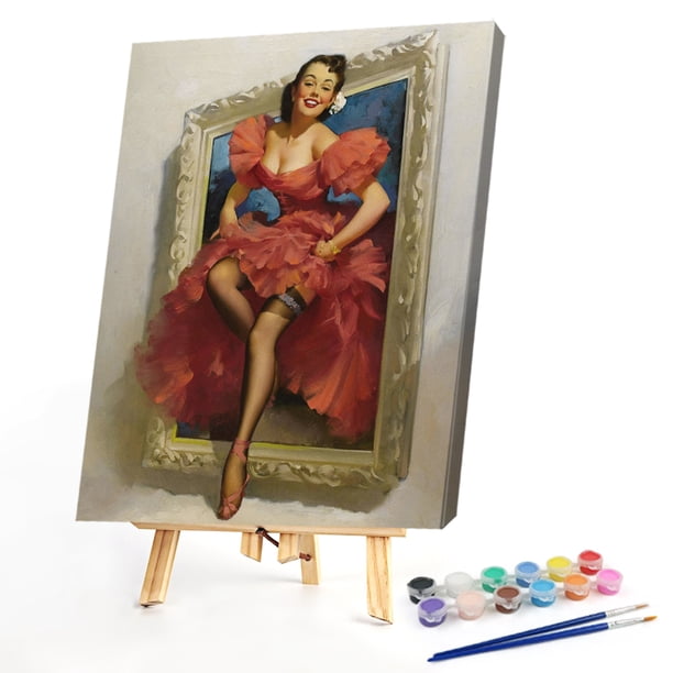 Kit De Pintura Por Números Para Adultos Principiantes | Lienzo De 40x50 Cm Con Marco, Pinceles Y Pinturas Acrílicas | Diseño De Espalda De Mujer, Decoración Del Hogar