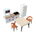 thumbnail image 2 of Juego de muebles en miniatura para casa de muñecas, decoración para casa de muñecas, mesa de comedor y armario para armar blanco, 2 of 9