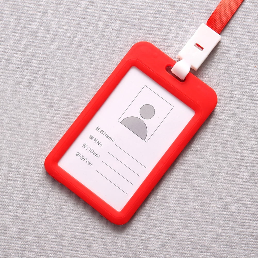 BNNG ID Badge Holder Hard Colorful Vertical Plastic Card Case