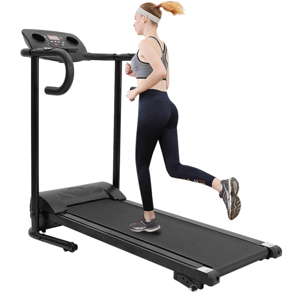 1100W Folding Treadmill With Device Holder Shock Absorption Compact Treadmill 