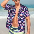 thumbnail image 7 of Pofeuu mushroom colorful Skull star Print Hawaiian Shirt for Men Sleeves Casual Button Down Summer Beach Dress Shirts T-Shirts,Medium, 7 of 7