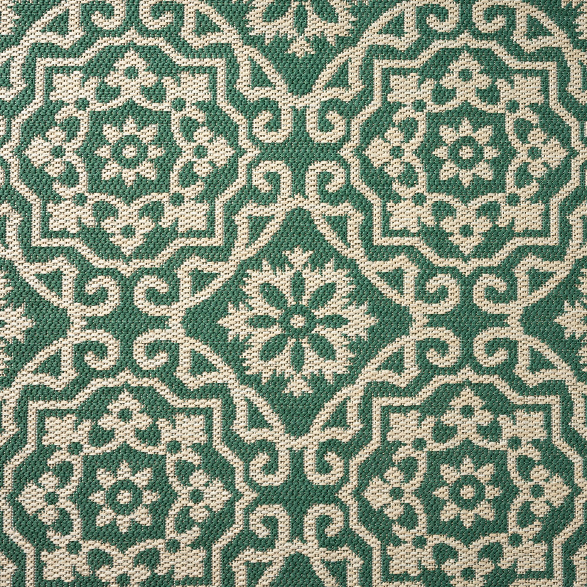 Nicole Miller New York Patio Country Danica Transitional Geometric Indoor/Outdoor Area Rug, Green/Beige, 7'9"x10'2"