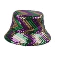 thumbnail image 2 of TANGNADE Bucket Hats for Woman Colorful Sequined Hat Shiny All Fashion Cowboy Summer Hats Yellow, 2 of 6