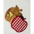 thumbnail image 3 of Drew DeRose Designs apple shape serve board with potholder set 10”x9” & 8.5”x8.5”, 3 of 7
