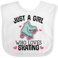 thumbnail image 3 of Inktastic Just a Girl Who Loves Skating Girls Baby Bib, 3 of 4