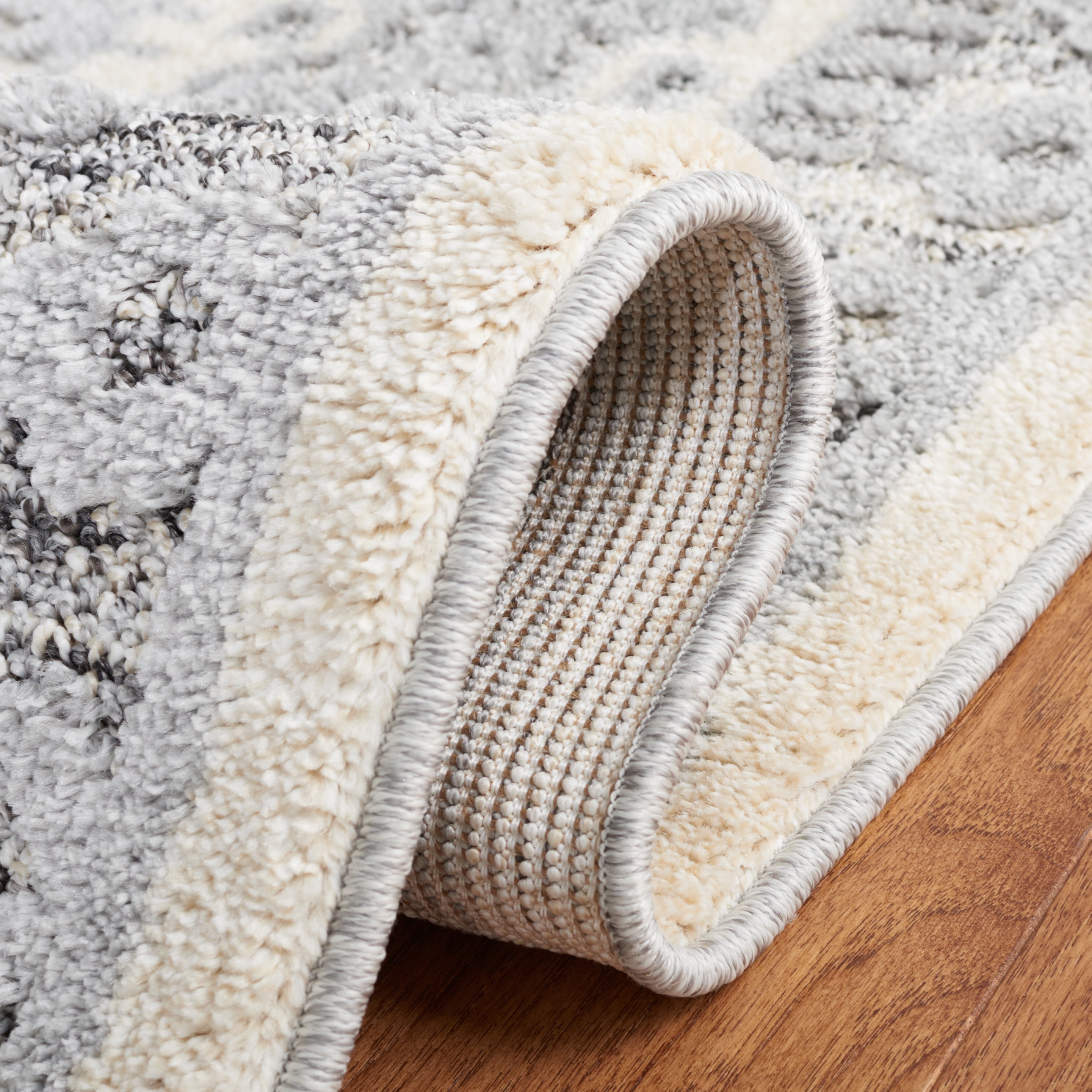 SAFAVIEH Martha Stewart Lucia Shag Area Rug, Grey/Ivory, 5'1" x 7'6"