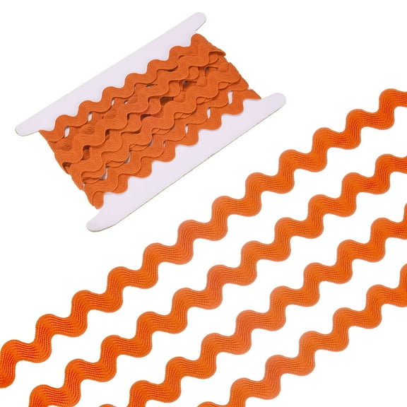 Rick Rack Trim, 5 Yard 15mm / 0.6 Inch Wave Bending Fringe Trimming Ribbon [Orange]