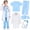 Blue, variant on Doctor Costume for Kids, Pink Doctor Costume with Lab Coat Halloween Party Dress Up for Girls Age 8-12 Years