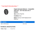 thumbnail image 2 of Engine Harmonic Balancer - Compatible with 2012 - 2017 Kia Soul 2.0L 4-Cylinder 2013 2014 2015 2016, 2 of 2