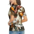 thumbnail image 3 of Vsdgher Cartoon Scottish Duck Women Shirts V Neck Short Sleeve Tops T-Shirt Basic Tees, S to 3XLMedium, 3 of 5