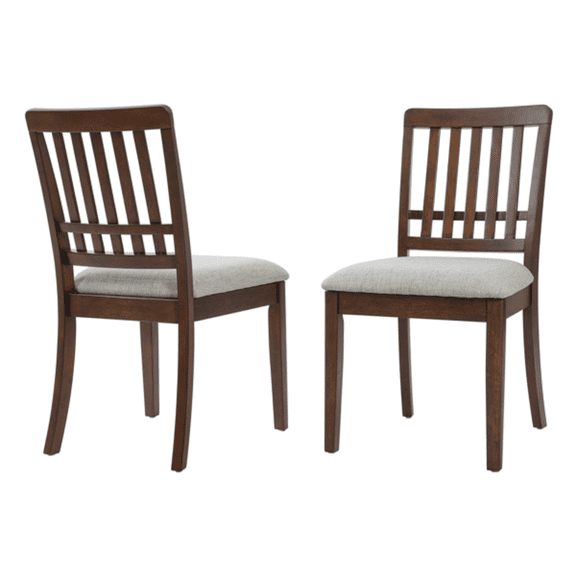 Modern Scandinavian Dining Chairs, Curved Wood Backrest with Gray Fabric Seat, Finish for Dining Room and Apartment