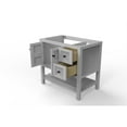 thumbnail image 4 of Modern 36" Alicia Gray Wood Vanity Base with Black Handles, 4 of 6