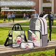 thumbnail image 2 of Xoenoiee Axolotl Music Note Print Clear Backpack for Kids Girls 3 Pieces School Bag Set with Lunch Box Pencil Case, Lightweight Bookbag Teen Back Packs Transparent Satchel Travel Daypack Bagpack, 2 of 5