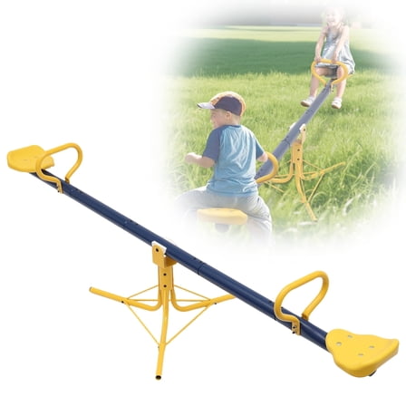 FENHRTVM Seesaw for Kids,Sit and SPIN 360 Degrees Teeter Totter for Kids Outdoor for Ages 2-10,Stable and Durable Metal Outdoor Play Equipment
